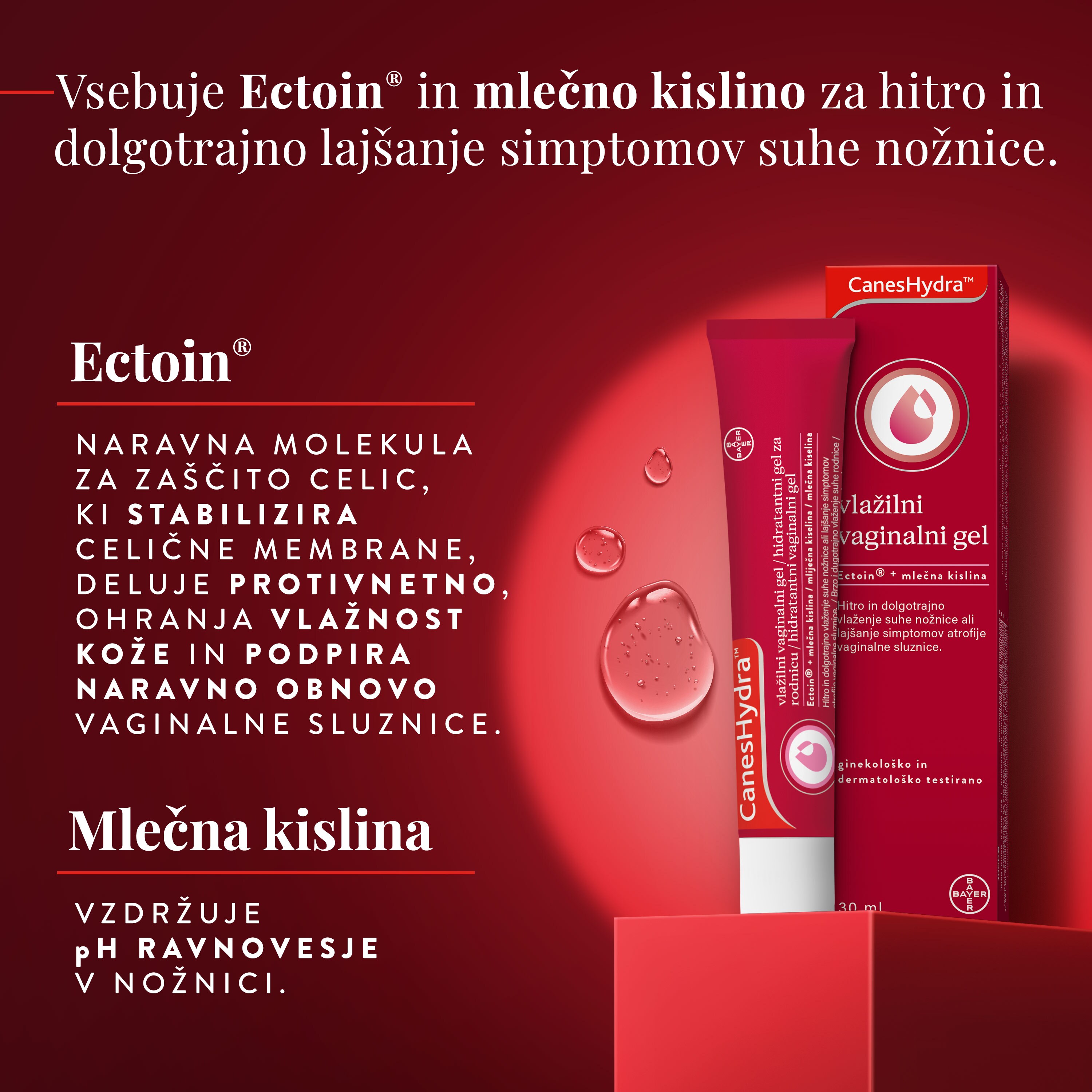 CanesHydraTM vlažilni vaginalni gel